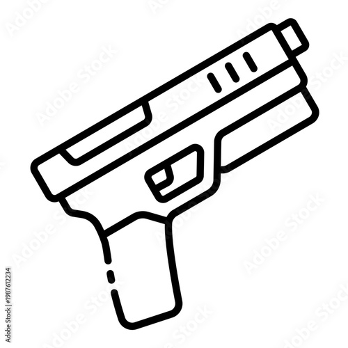 cyberpunk pistol icon. futuristic handgun weapon. sci fi combat and cyber warfare. technology and military