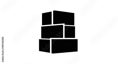 Black bricks stacked in a pile.