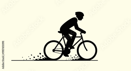 Man riding bicycle on the road.