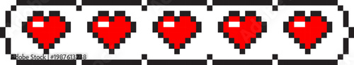 Fotografie Heart Health Bar Pixel Art