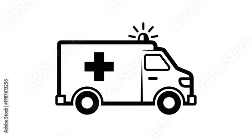 Emergency ambulance vehicle icon isolated on white background