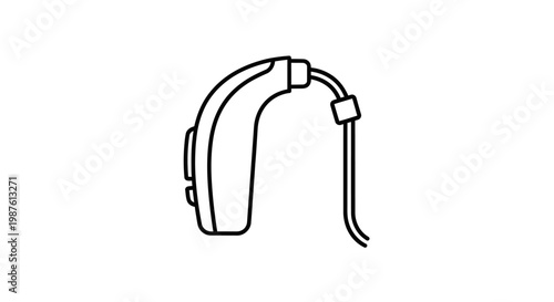 Hearing aid illustration isolated on white background for medical use