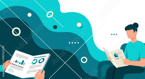 Business Annual Report Concept with People Reviewing Data