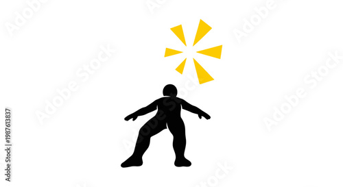 Person in Motion with Yellow Symbol.