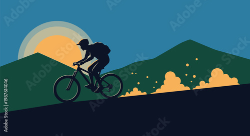Person Riding a Mountain Bike.