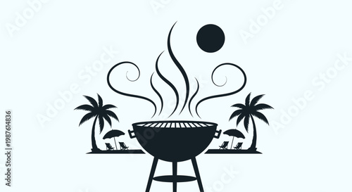 Black silhouette of a barbecue grill.
