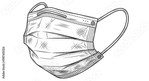 Medical mask illustration protective healthcare equipment isolated design