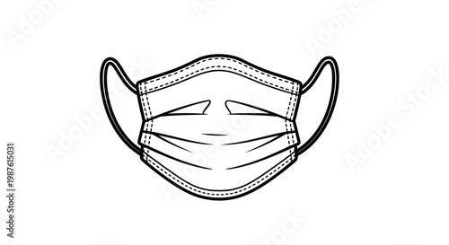 Medical mask illustration protective symbol for healthcare and safety