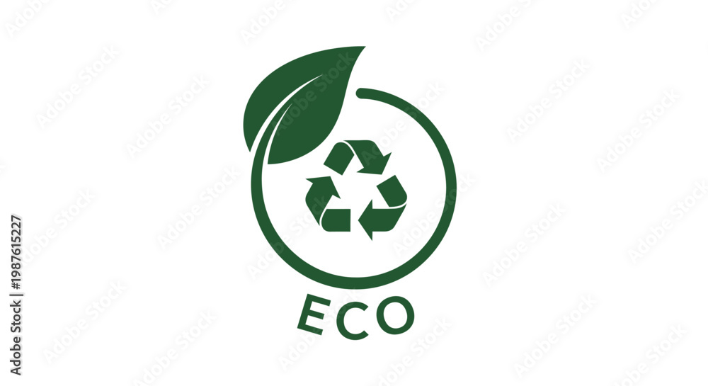 Fototapeta premium Eco friendly recycling symbol logo.
