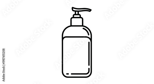 Outline illustration of a soap dispenser isolated on white background
