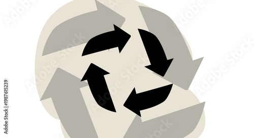 Recycling symbol with arrows circle.