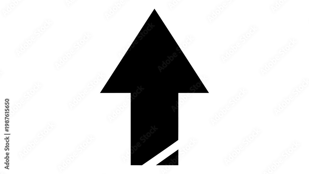 Fototapeta premium Black arrow icon pointing up isolated on white background