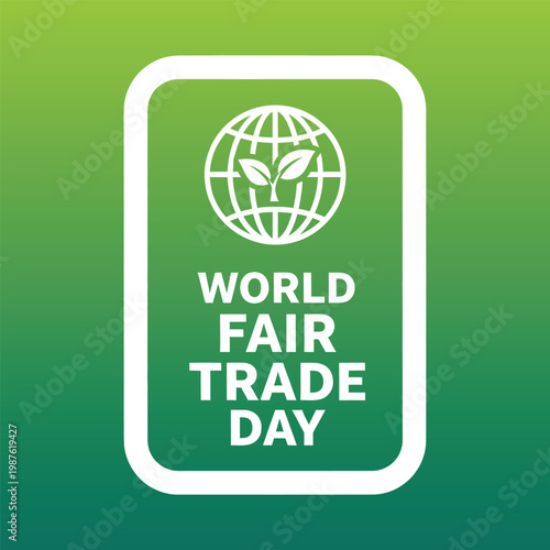 World fair trade day logo promoting ethical and sustainable commerce