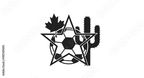 Black and white soccer ball star.