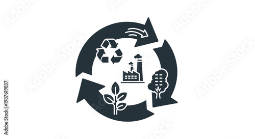 Sustainable eco friendly recycling symbol.