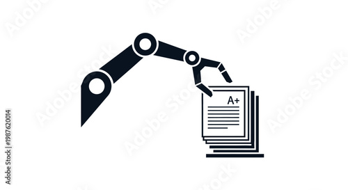 Robotic Arm Holding Document Paper.