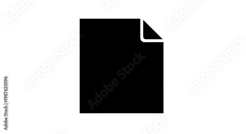 A simple black document icon with a folded corner on a white backdrop.