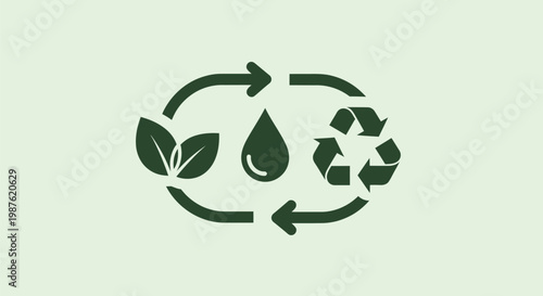 Eco friendly symbol with leaf water.
