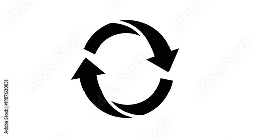 Black Recycling Arrow Symbol Logo.