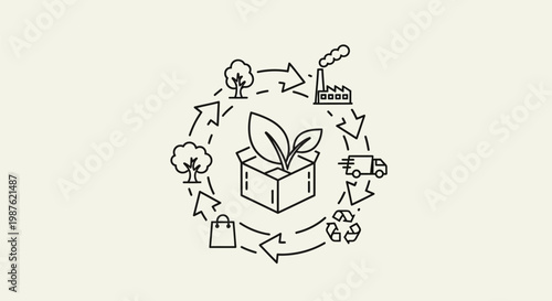 Eco friendly shopping packaging concept.