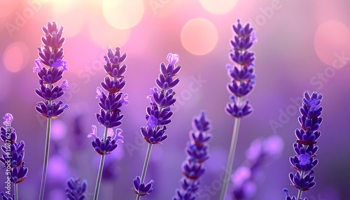 Lavender Field in Bloom - A Serene Purple Landscape.