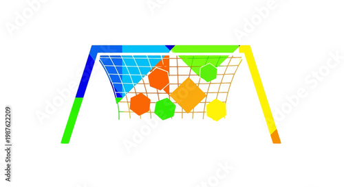 Colorful Soccer Goal Net Frame.