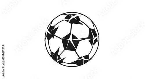 Black and white soccer ball closeup.
