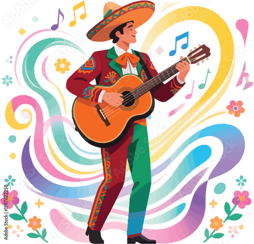 Man Playing Guitar — Cinco de Mayo Mexican Music Celebration