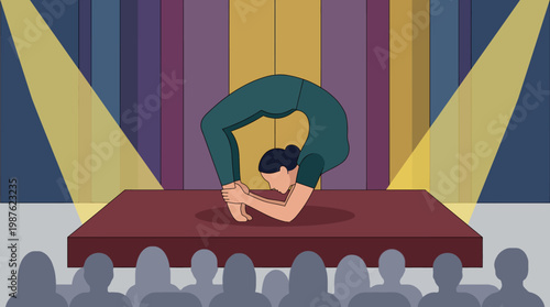 Woman Performing on Stage Alone.