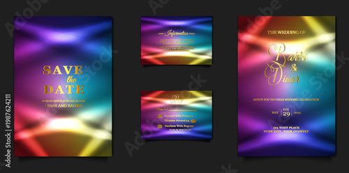 luxury vintage wedding invitation set