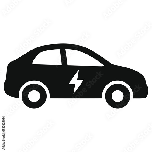 Eco-friendly electric vehicle illustration depicting sustainable clean energy transportation, modern automotive design, and environmentally conscious future mobility.