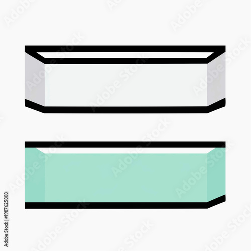 Flat vector illustration of two parallel rectangular shapes, suitable for graphic design elements, web interfaces, or educational diagrams.