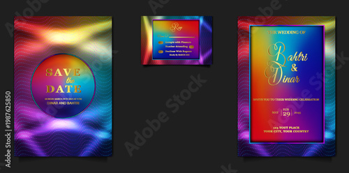 luxury wedding invitation card design set