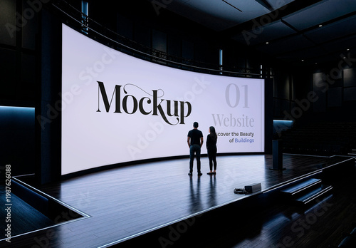 Presentation Screen Auditorium Stage Mockup