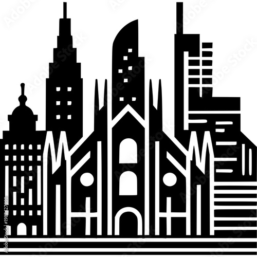 Milan Skyline Icon Vector