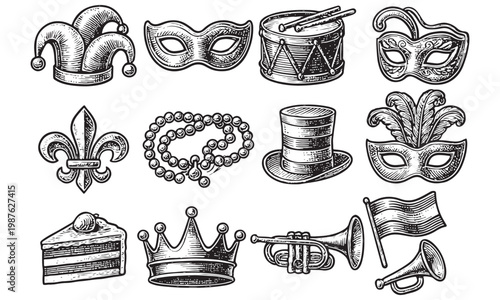 Carnival Festival Vintage Set