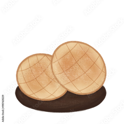 Japanese Melonpan On A Plate