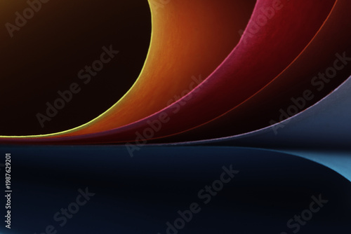 Beautiful abstract background in the form of lines and curves from colorful paper