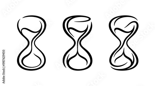 Minimalist Hourglass Set Time Passing Concept