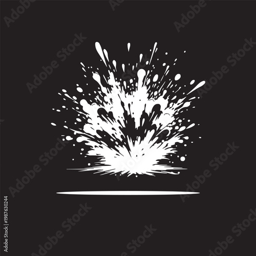 Abstract tree silhouette with fireworks celebration at night in festive holiday design