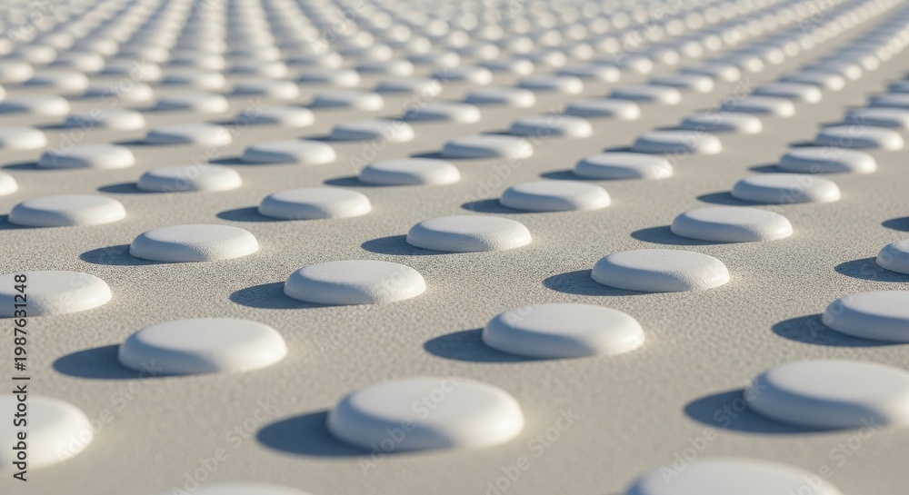 Fototapeta premium Abstract Pattern of White Circular Shapes with Shadows.