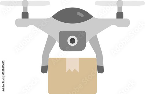配送用ドローンのアイコンのイラスト