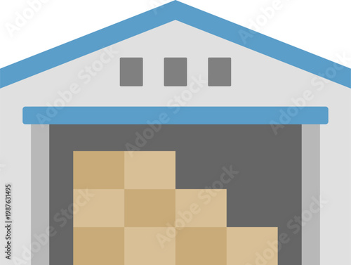 物流倉庫のアイコンのイラスト