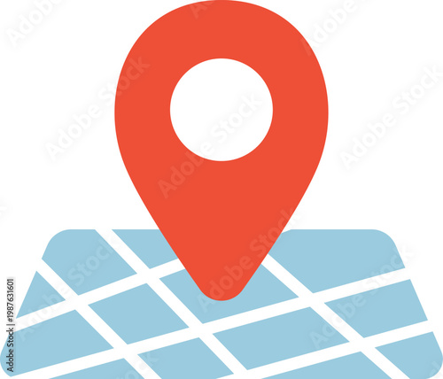 地図上のマップピンのアイコンのイラスト