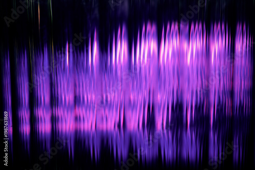 Fotografi Abstract vertical purple glowing neon waveforms resembling sound frequencies or
