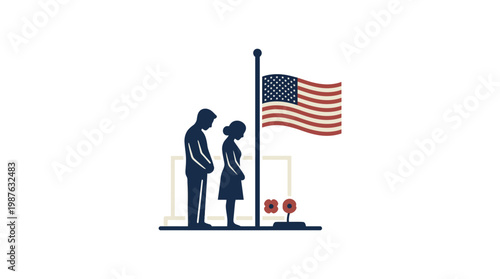 Memorial Day Silhouette Honoring Fallen Heroes