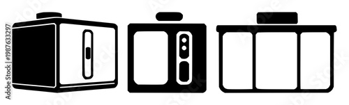 Startup incubator icon set with solid black icon against white background featuring entrepreneurship, incubator, startup with business and technology