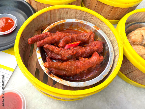 Chinese steamed chicken feet Dim sum meal