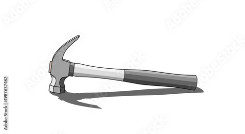 3D Claw Hammer Tool Isolated on White Background for Construction and Home Repair