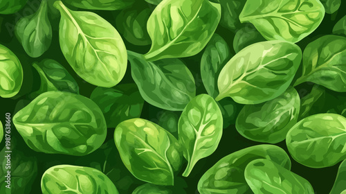 Close-up of green leafy vegetables arranged together creating a natural and fresh background